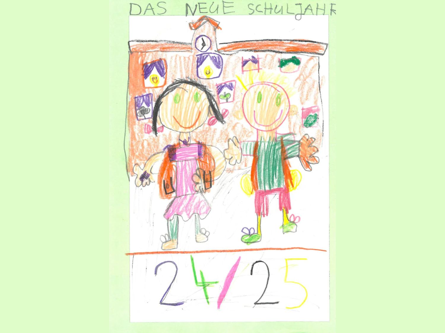 Kinderzeichnung zum neuen Schuljahr